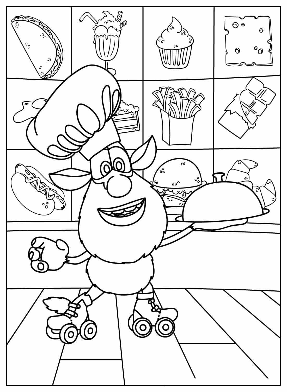 Fisa de colorat cu Booba facand paine 6